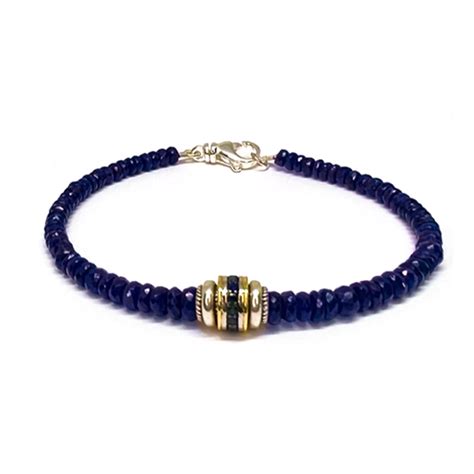 Gold, Silver & Sapphire Bracelet-LZR6495