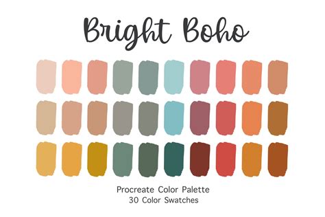 Modern Boho Boho Procreate Color Palette Cool Tones Palette Light ...