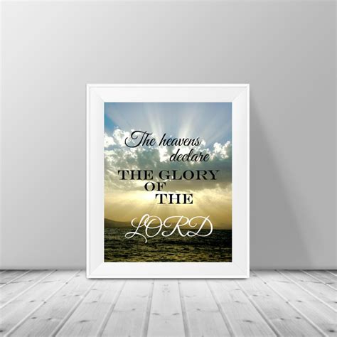 Heavens Declare the Glory, Scripture Art Print, Wall Decor,typography ...