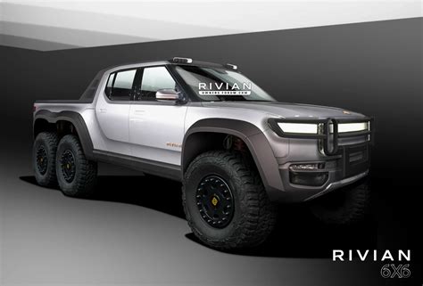 Rivian Pickup Truck, SUV Rendered With Police Livery, Off-Road Mods, Six Wheels - autoevolution