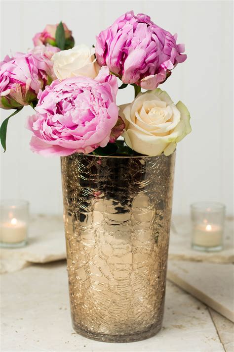 Champagne Gold Vase 8in