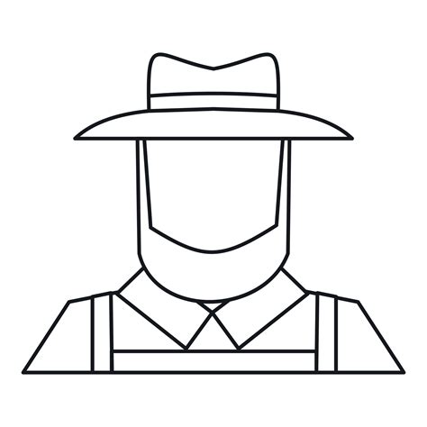 Farmer icon, outline style 14700554 Vector Art at Vecteezy