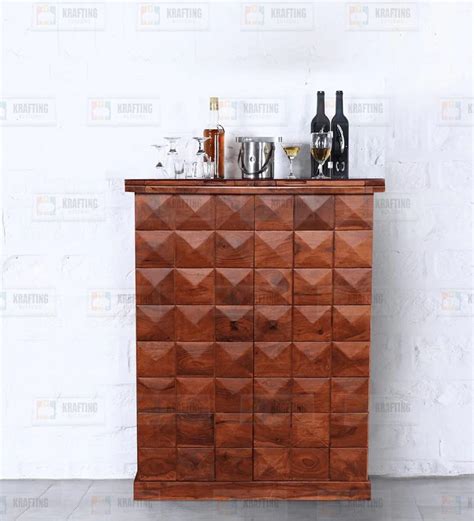 Wooden Bar Cabinet | Bar Home Furniture | Sheesham Wood Bar Cabinet with Storage | Bar Units for ...