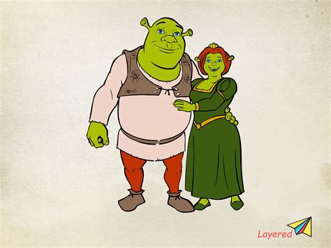 Shrek and Fiona vector, Shrek and Fiona clipart, Shrek and Fiona cricut ...