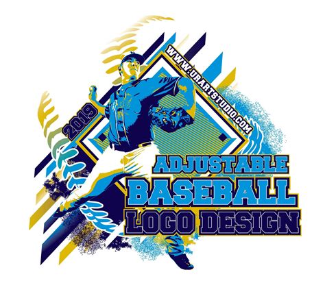 BASEBALL ADJUSTABLE VECTOR LOGO DESIGN FOR PRINT - AI, EPS, PDF, PSD, 501 - UrArtStudio