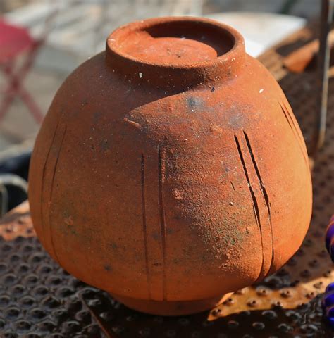 Arts and Crafts Terracotta Vase with Imprints | Collectors Weekly