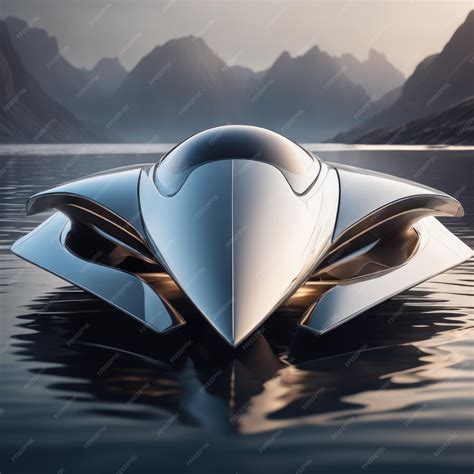 Premium AI Image | Abstract luxury concept boat with futuristic supersonic aerodynamic design