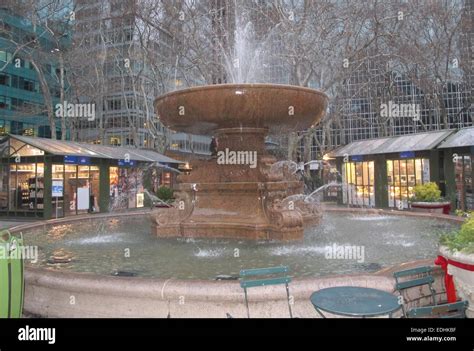 water Fountain in Bryant Park New York City Stock Photo - Alamy