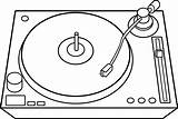 DJ Turntable Line Drawing sketch template