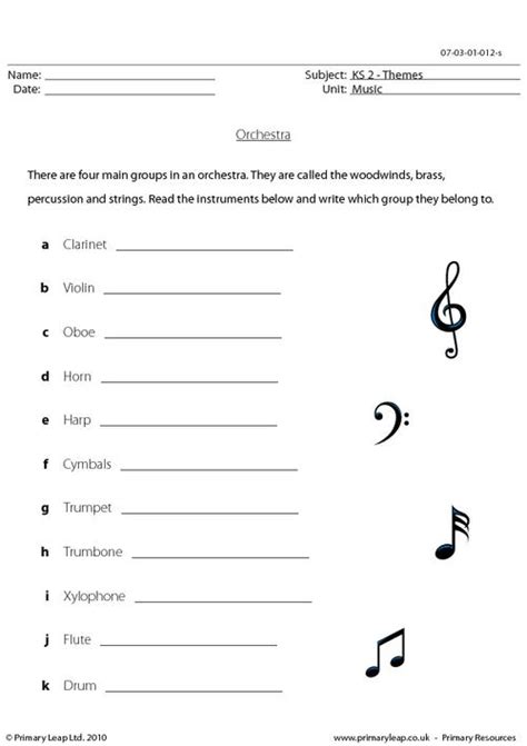 String Family Worksheet