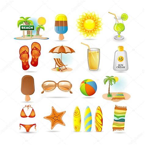 Beach icon set — Stock Vector © Ika777 #3884010