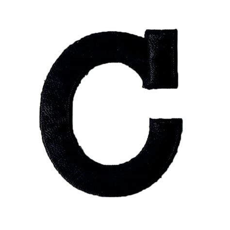 Alphabet Letter - C - Color Black - 2" Block Style - Iron On Embroidered Applique Patch ...