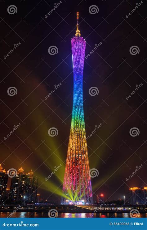 Night View of the Canton Tower, Guangzhou, China Editorial Stock Photo ...