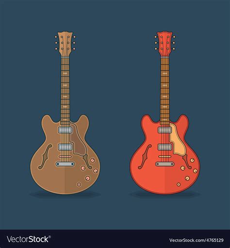 Flat icons of guitar Royalty Free Vector Image