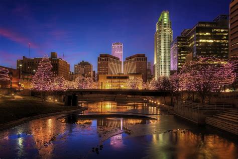 Night Cityscape - Omaha - Nebraska Photograph by Nikolyn McDonald