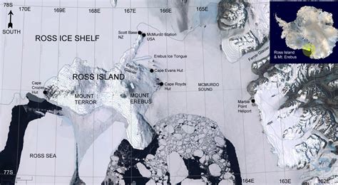 Ross Island and Mount Erebus - Maps of Antarctica