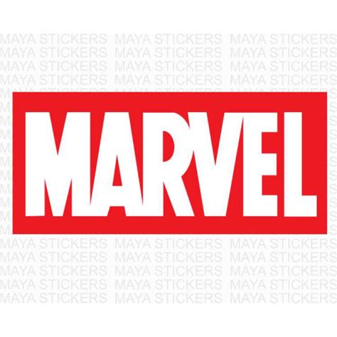 Marvel logo stickers in custom sizes