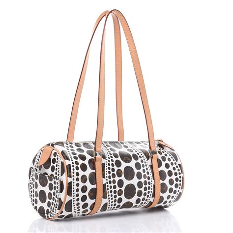 LOUIS VUITTON Monogram Kusama Pumpkin Dots Papillon 30 White 455475 | FASHIONPHILE