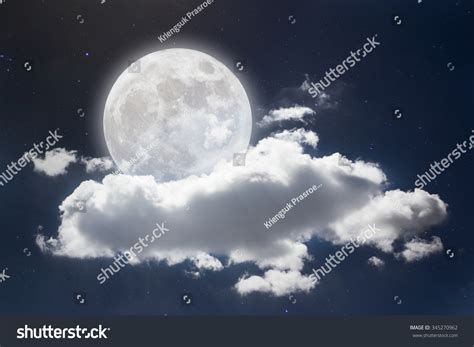 Peaceful Background Night Sky Full Moon Stock Photo 345270962 ...