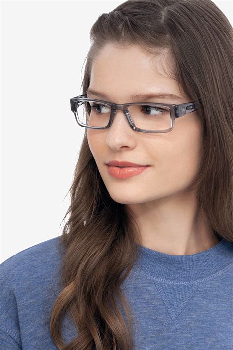 Oakley Airdrop - Rectangle Gray Shadow Frame Eyeglasses | Eyebuydirect