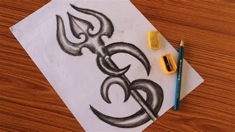 Trishul and om tattoo easy drawing : tattoo drawing : shiv Shankar ...