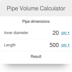 Pipe Volume Calculator