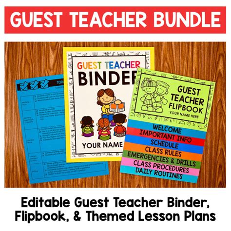 Sub Plans Bundle with Templates, Emergency Sub Plans, Sub Binder, Sub Flipbook - Simply Kinder