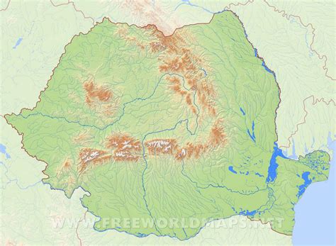 Romania Physical Map