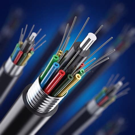 Macro Fiber Optical Cable Detail Stock Illustration - Illustration of macro, information: 84920156