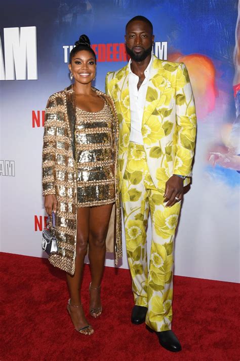 Gabrielle Union and Dwyane Wade Coordinate in Gold Outfits | POPSUGAR Fashion