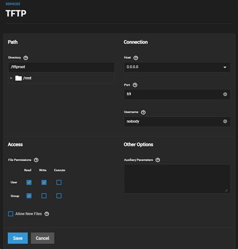 Configuring TFTP Services | TrueNAS Documentation Hub