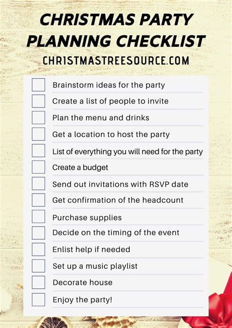 Christmas Party Planning Checklist For 2019 - Free Printables | Party ...