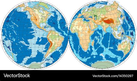 Hemispheres of earth Royalty Free Vector Image