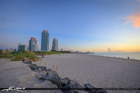 South Pointe Park Beach Miami Florida Sunrise | Royal Stock Photo