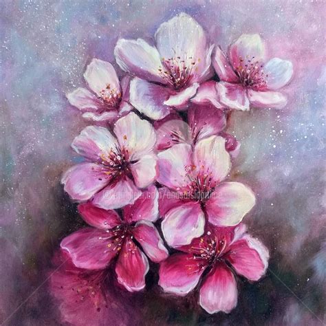 Cherry blossom oil painting "Spring is coming!" Painting by Anastasia Arsenova | Artmajeur