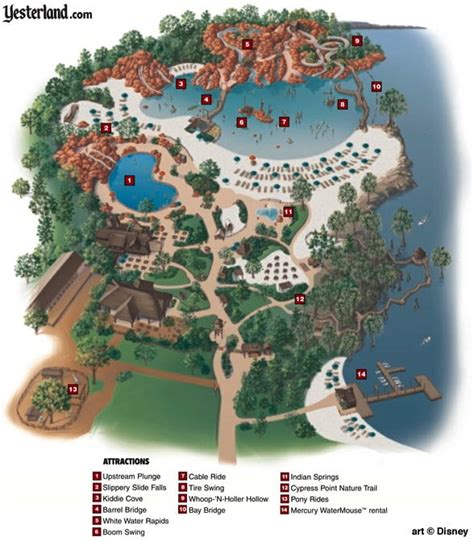 Disney’s River Country Map and Brochure (1990) | ThemeParkBrochures.net