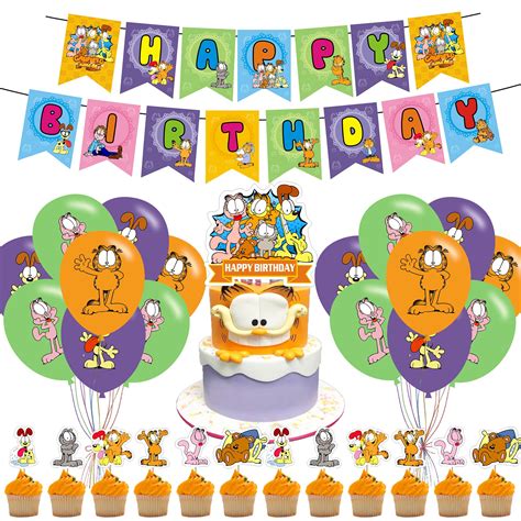 Buy Garfield Party Supplies, Cartoon Lazy Cat Birthday Party ...