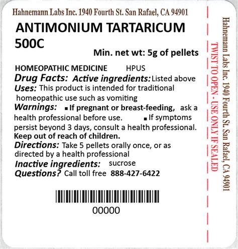 Antimonium Tartaricum 500C 5g