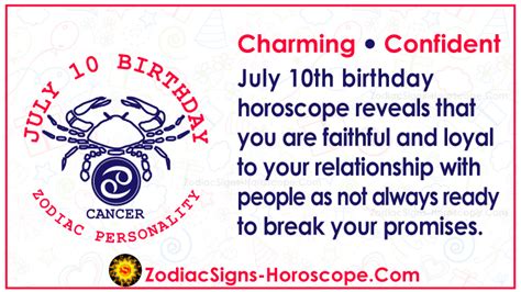 July 10 Zodiac (Cancer) Horoscope Birthday Personality and Lucky Things | ZSH