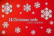 Set of 14 vector Christmas cards | Card Templates ~ Creative Market