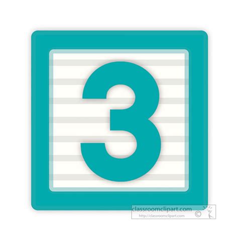 Numbers : number-block-three : Classroom Clipart