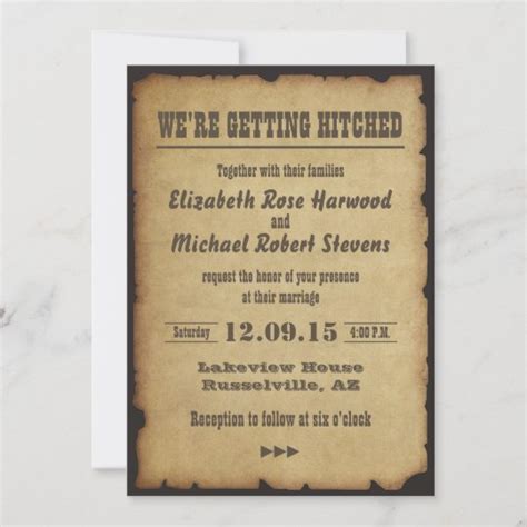 We're getting hitched Wedding Invitation | Zazzle.com