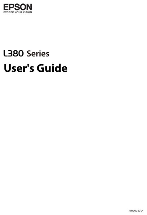 EPSON L380 SERIES USER MANUAL Pdf Download | ManualsLib