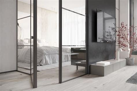 Glass wall bedroom | Interior Design Ideas