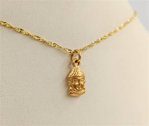 24K Gold Vermeil Buddha 925 Buddha Necklace Small Gold | Etsy