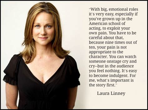 Laura Linney - Movie Actor Quote - Film Actor Quote #lauralinney And in acting class, that's ...