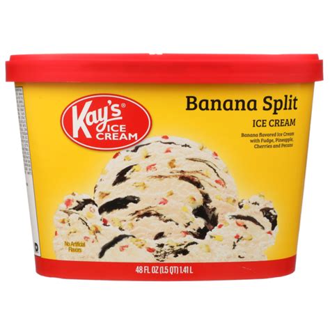 Kay's Banana Split Banana Flavored Ice Cream With Fudge, Pineapple, Cherries And Pecans (48 fl ...