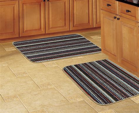 Garland Rug Carnival Stripe 2pc Kitchen Rug Set 18 in. x28 in. Slice & 18 in. x28 in. Mat Random ...