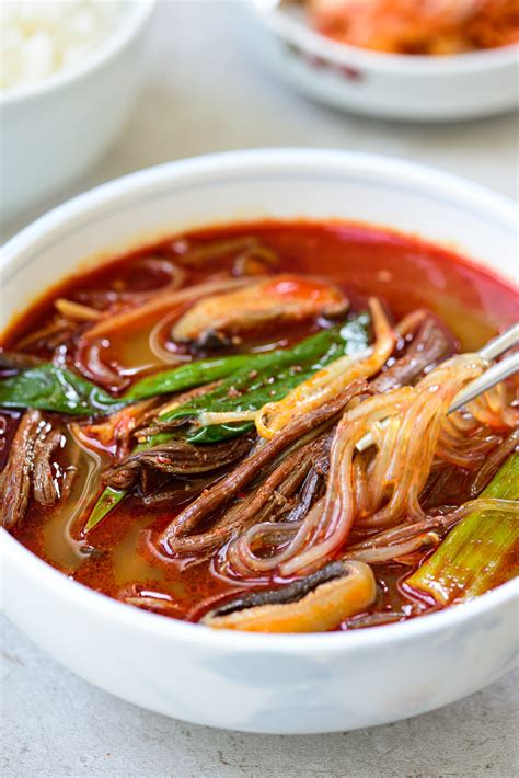 Yukgaejang (Spicy Beef Soup with Vegetables) - Korean Bapsang