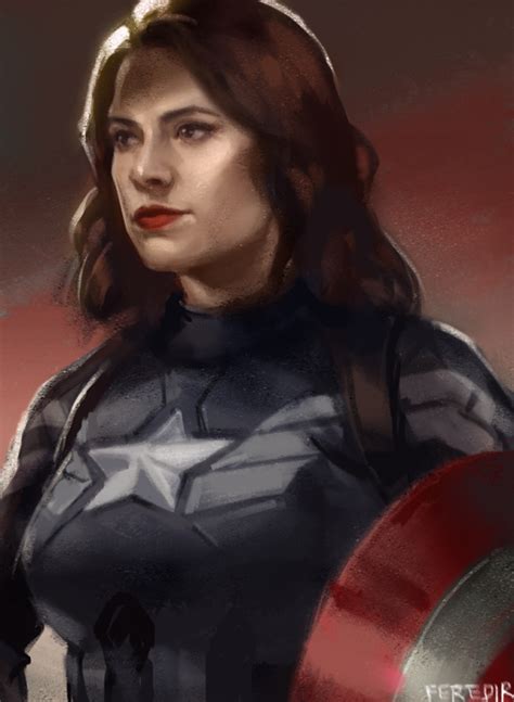 Peggy Carter as Captain America - art by feredir | Peggy carter, Agent ...